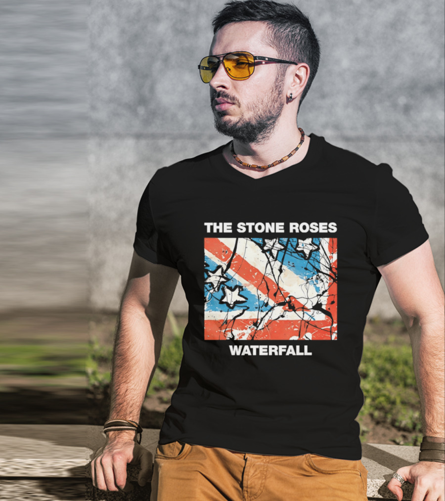 The Stone Roses Waterfall Flag Stars Union Jack T-Shirt