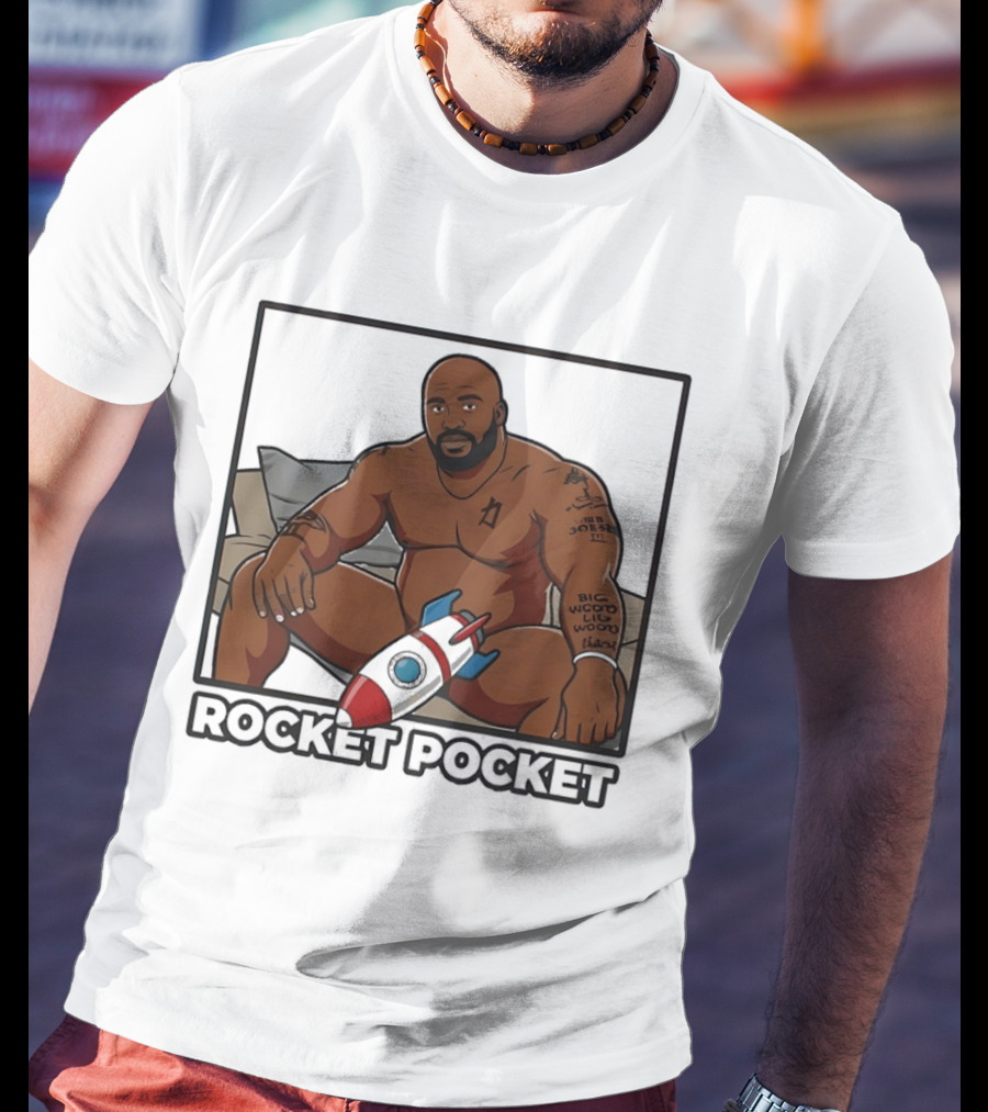 ROCKET POCKET Barry Wood Cartoon T-Shirt