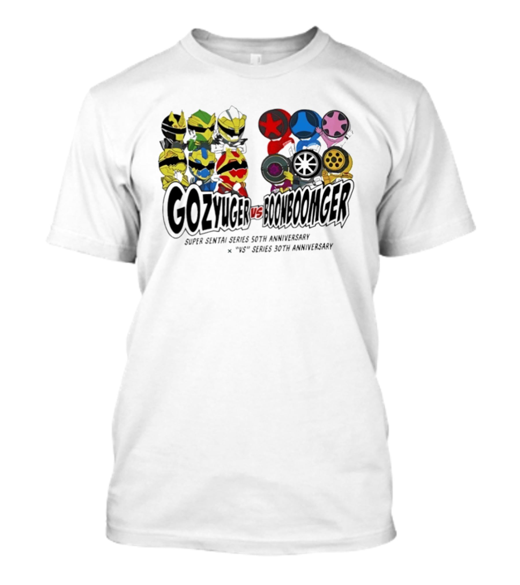 Gozyuger Vs Boonboomger Super Sentai Series 50th Anniversary Celebration Characters T-Shirt