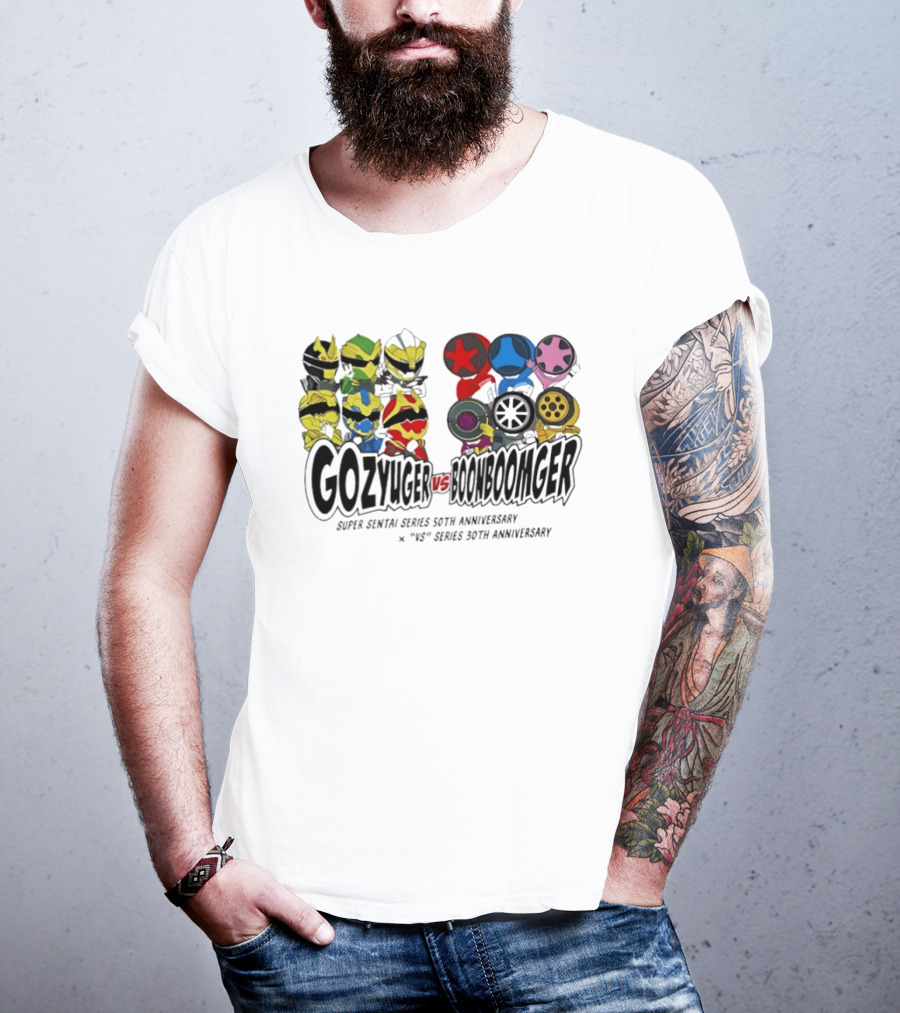 Gozyuger Vs Boonboomger Super Sentai Series 50th Anniversary Celebration Characters T-Shirt