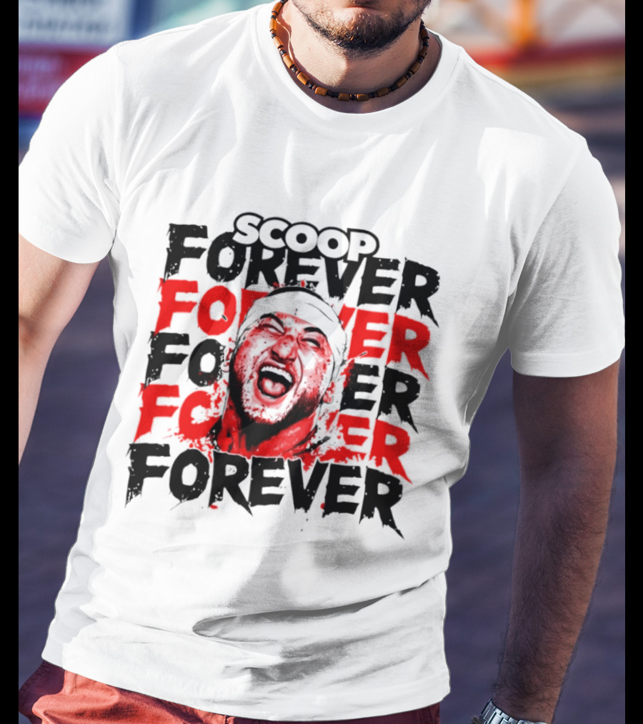 Scoop Forever Forever Text With Energetic Face T-Shirt