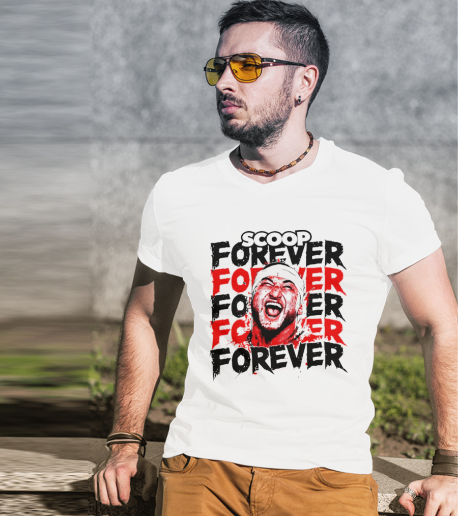 Scoop Forever Forever Text With Energetic Face T-Shirt