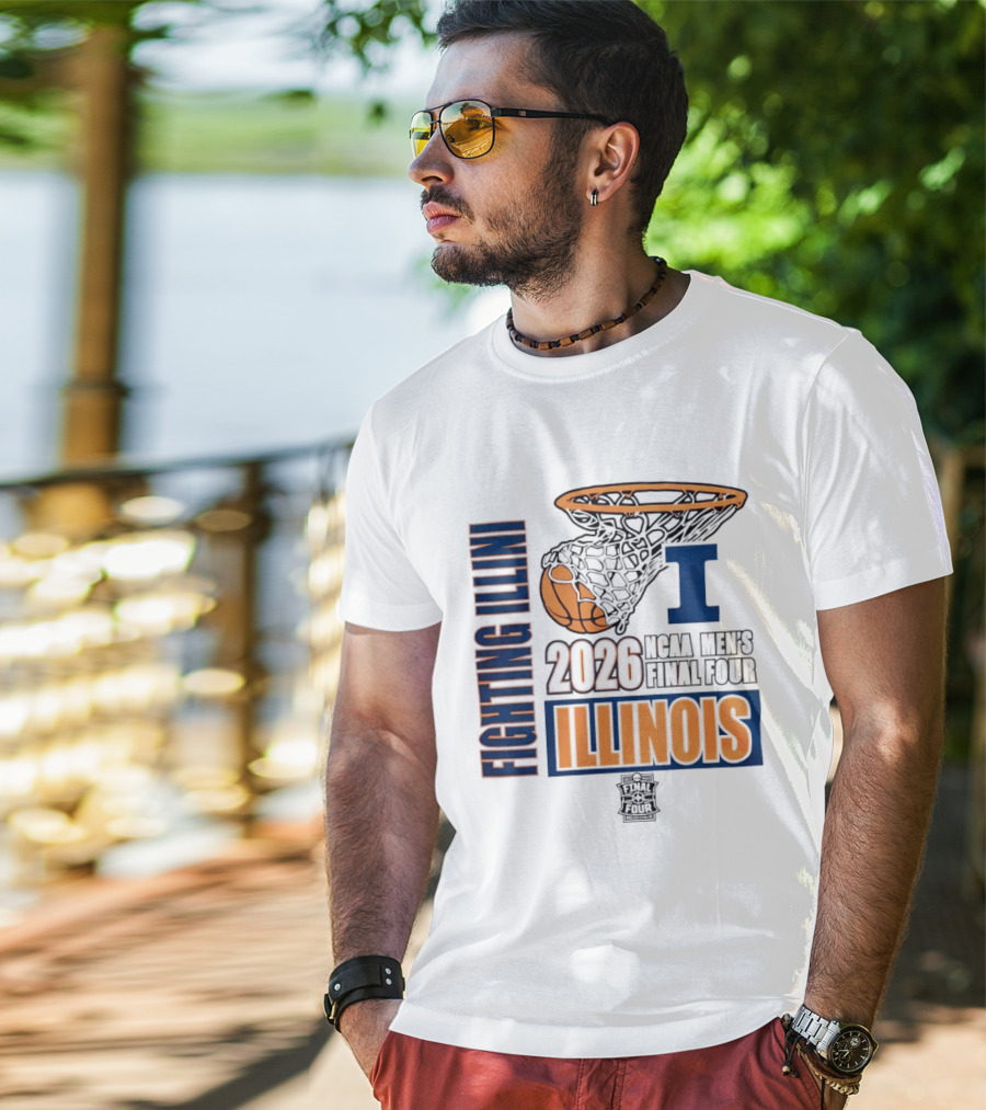 Fighting Illini 2026 NCAA Men's Final Four Illinois Basketball Net T-Shirt