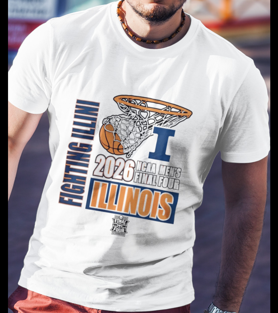 Fighting Illini 2026 NCAA Men's Final Four Illinois Basketball Net T-Shirt