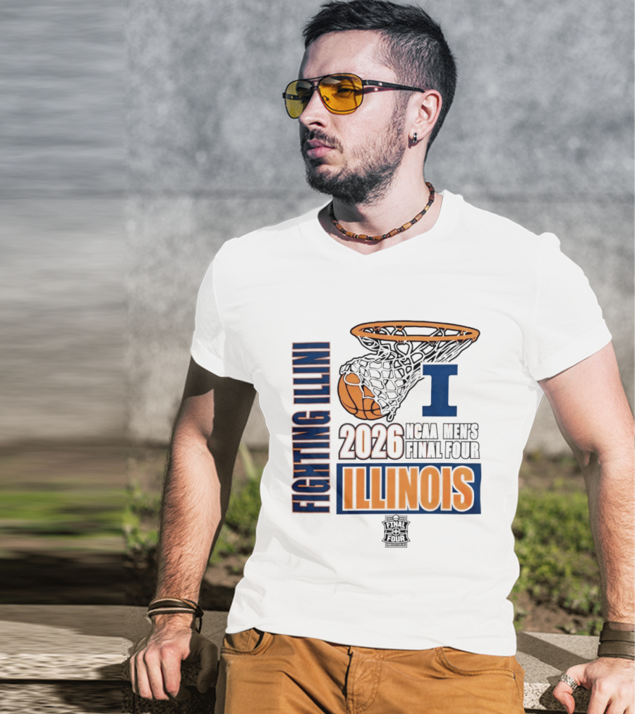 Fighting Illini 2026 NCAA Men's Final Four Illinois Basketball Net T-Shirt