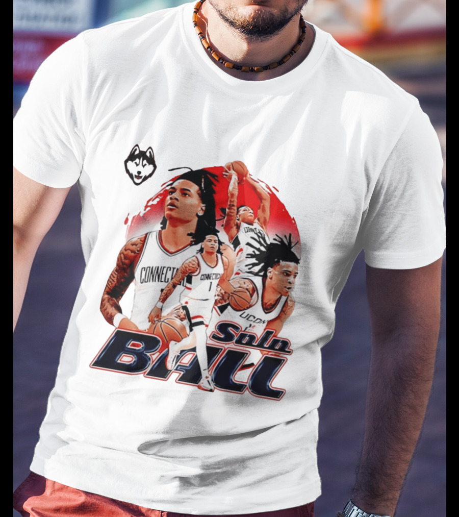 UConn Huskies Solo Ball Connecticut Men's Basketball Collage T-Shirt