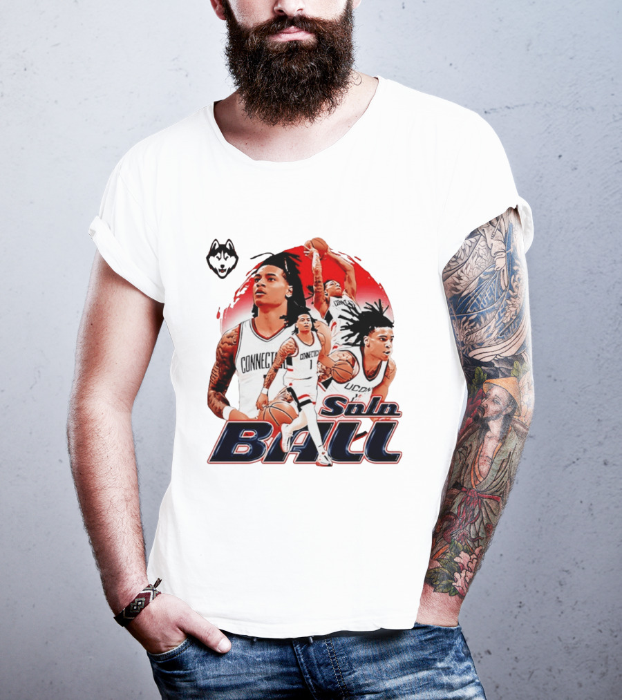 UConn Huskies Solo Ball Connecticut Men's Basketball Collage T-Shirt
