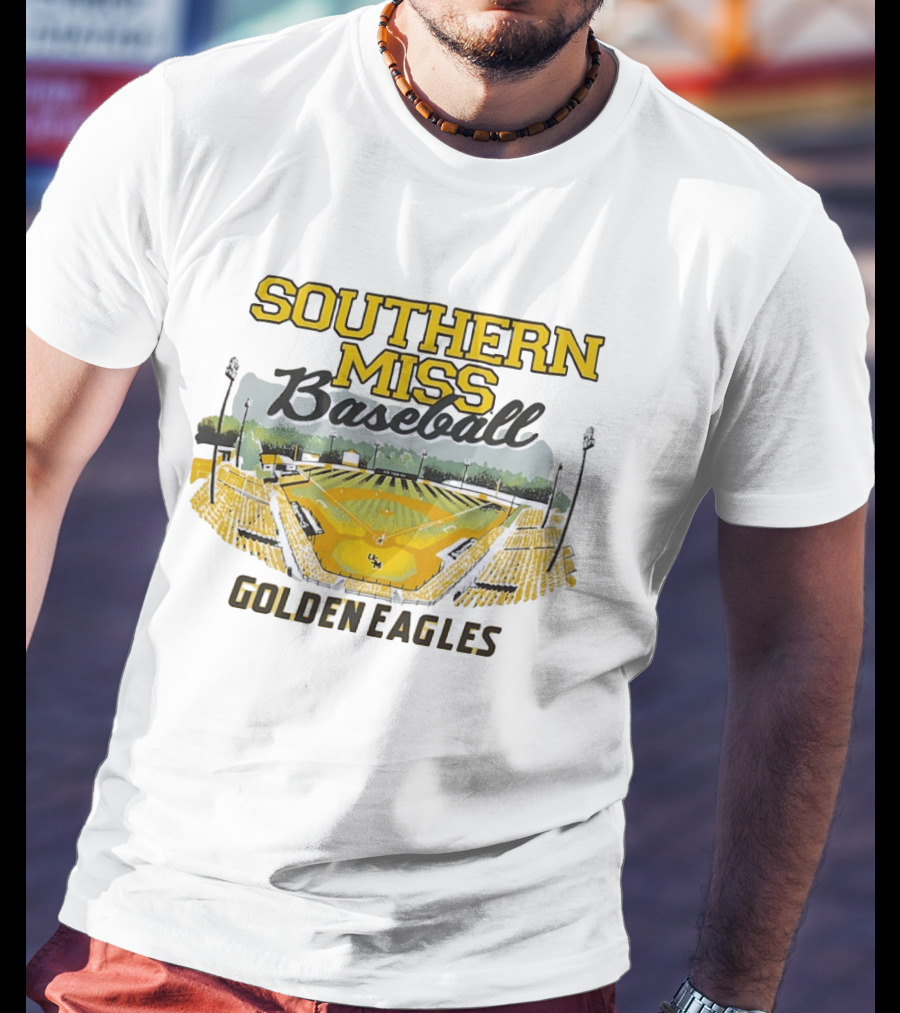 Southern Miss Baseball Golden Eagles Stadium Scene T-Shirt