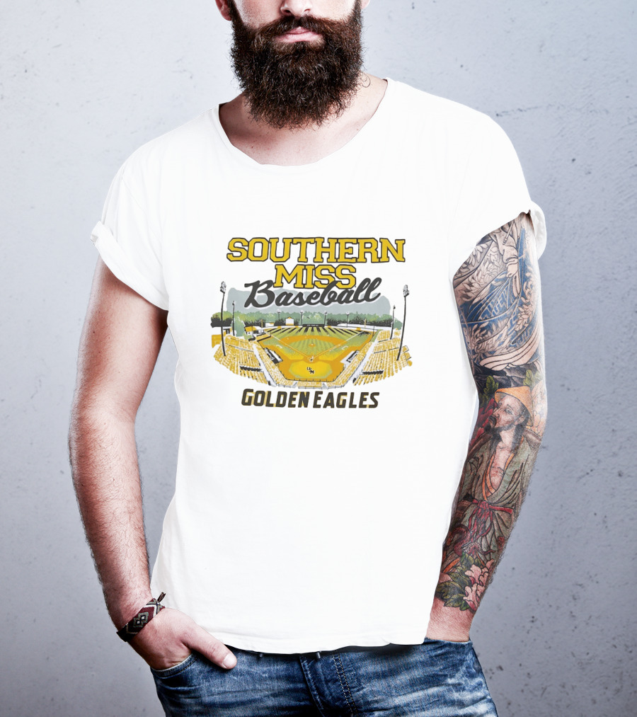 Southern Miss Baseball Golden Eagles Stadium Scene T-Shirt