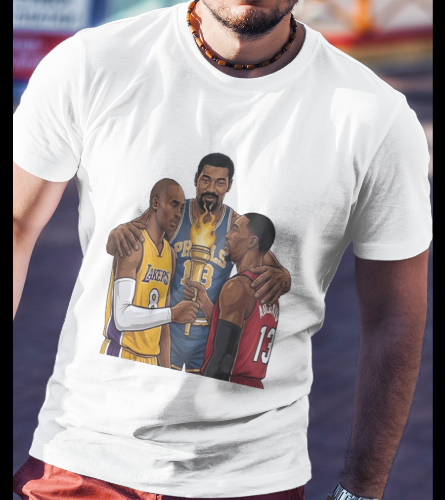 Wilt Chamberlain Kobe Bryant Lakers Bam Adebayo Miami Heat Passing The Torch T-Shirt