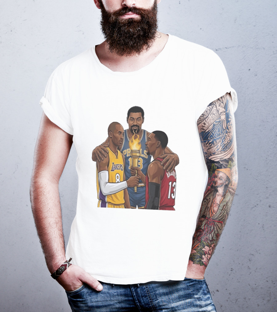 Wilt Chamberlain Kobe Bryant Lakers Bam Adebayo Miami Heat Passing The Torch T-Shirt