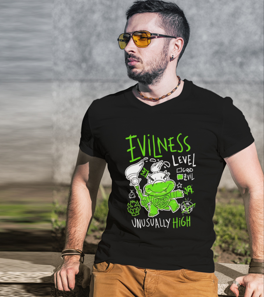 Baby Bowser Evilness Level Unusually High Mischievous Green T-Shirt