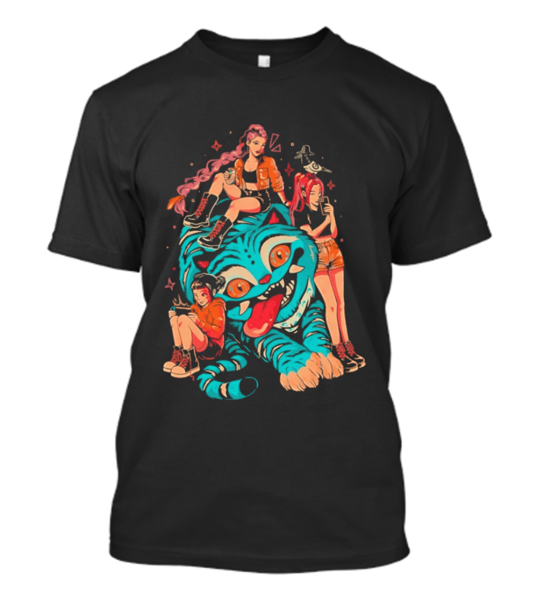 Demon Pillow KPop Demon Hunters Rumi Mira Zoey Derpy Tiger Sussy T-Shirt