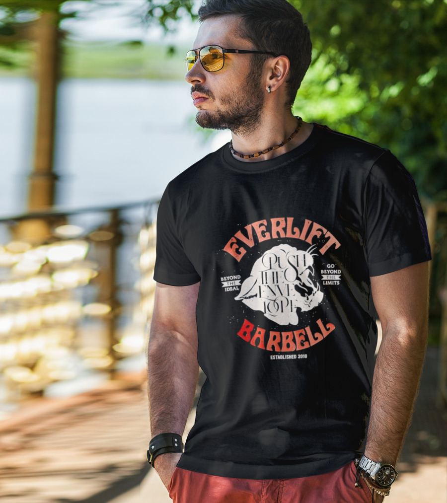 Everlift Barbell Push The Envelope Beyond The Ideal Go Beyond The Limits Established 2018 T-Shirt