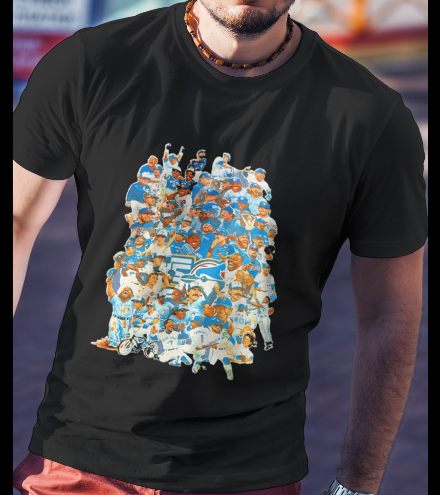 Toronto Blue Jays 50th Anniversary Celebration Collage T-Shirt