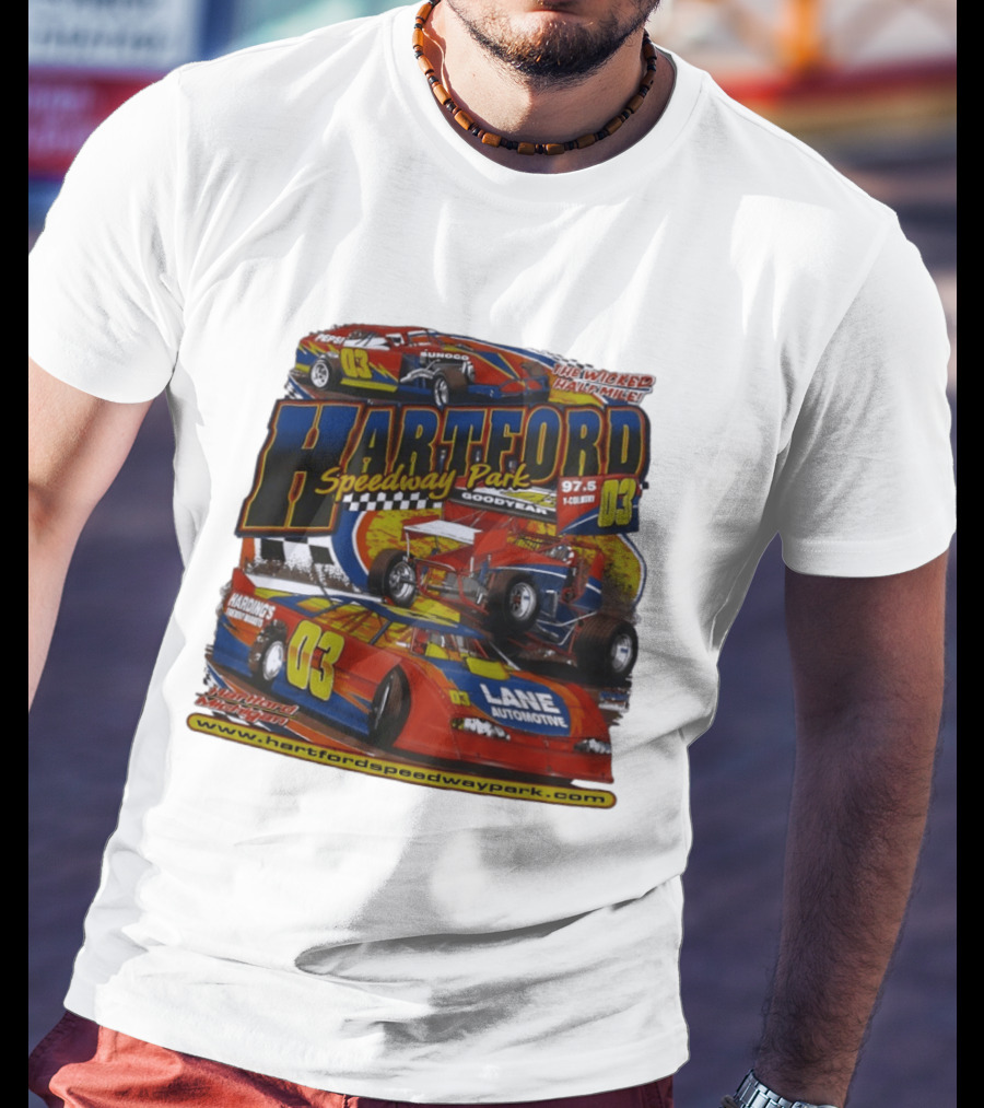 Hartford Speedway Park The Wicked Half Mile Lane Automotive Racing 03 T-Shirt