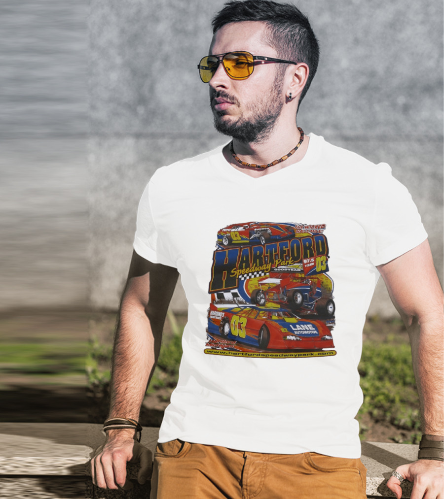 Hartford Speedway Park The Wicked Half Mile Lane Automotive Racing 03 T-Shirt