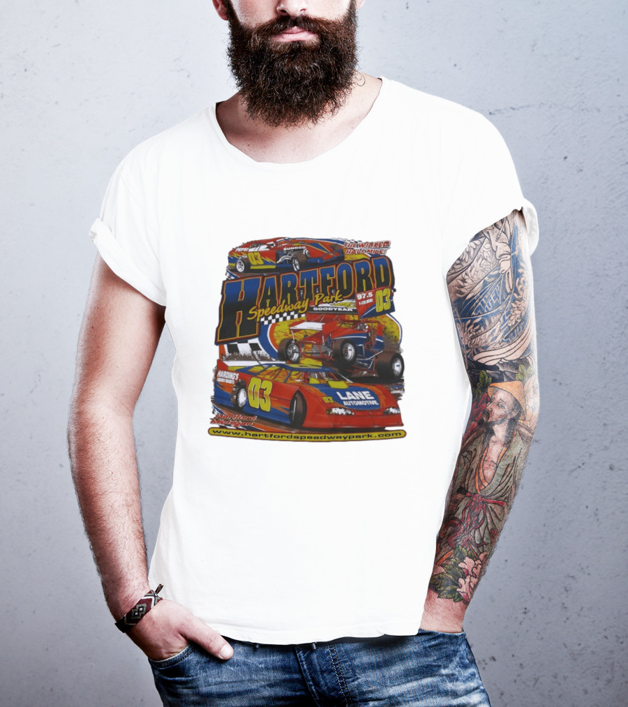 Hartford Speedway Park The Wicked Half Mile Lane Automotive Racing 03 T-Shirt