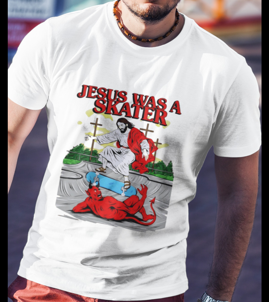 Jesus Was A Skater Vs. Devil Skatepark Showdown T-Shirt