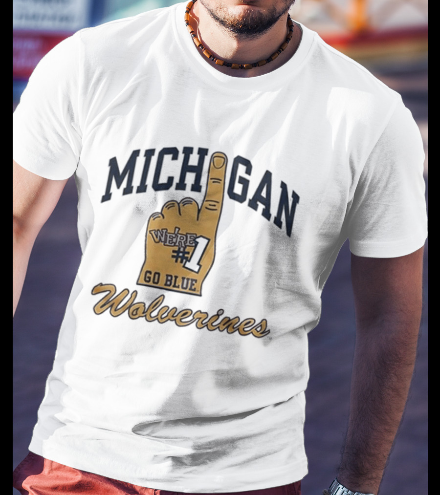 Michigan Wolverines Number One Foam Finger Go Blue T-Shirt