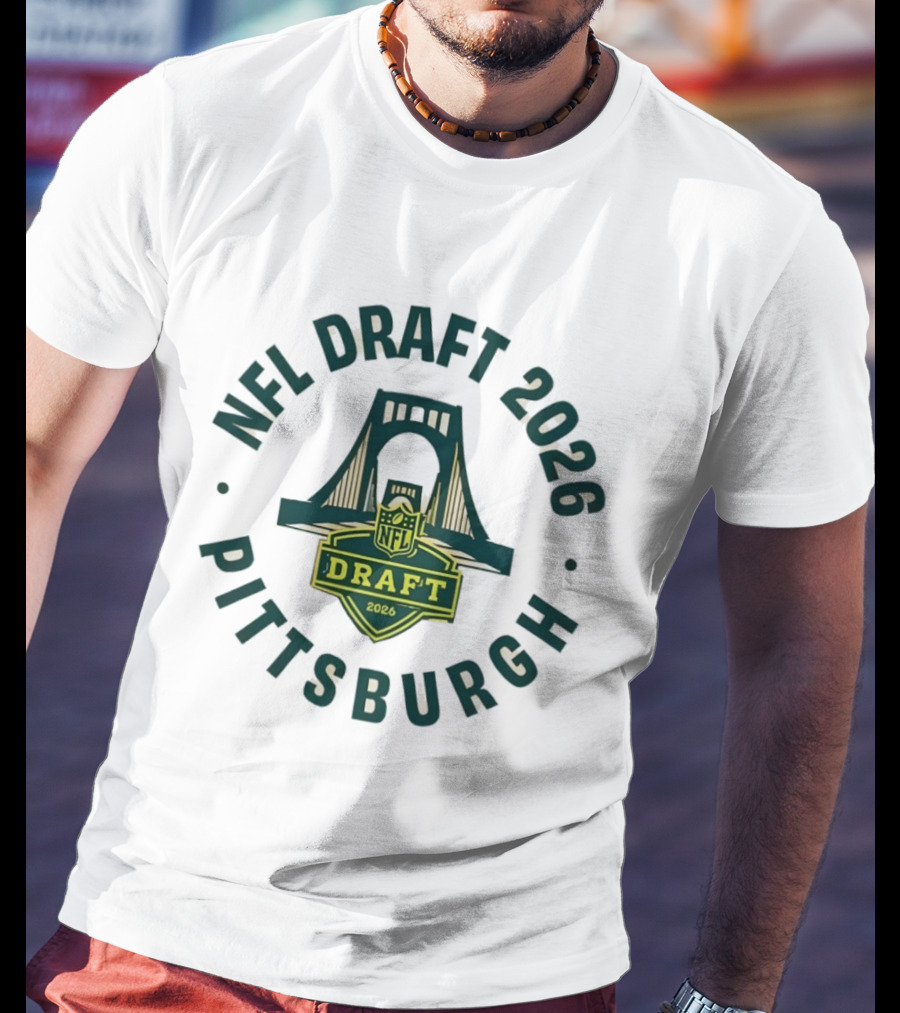 NFL Draft 2026 Pittsburgh Logo Bridge Green T-Shirt