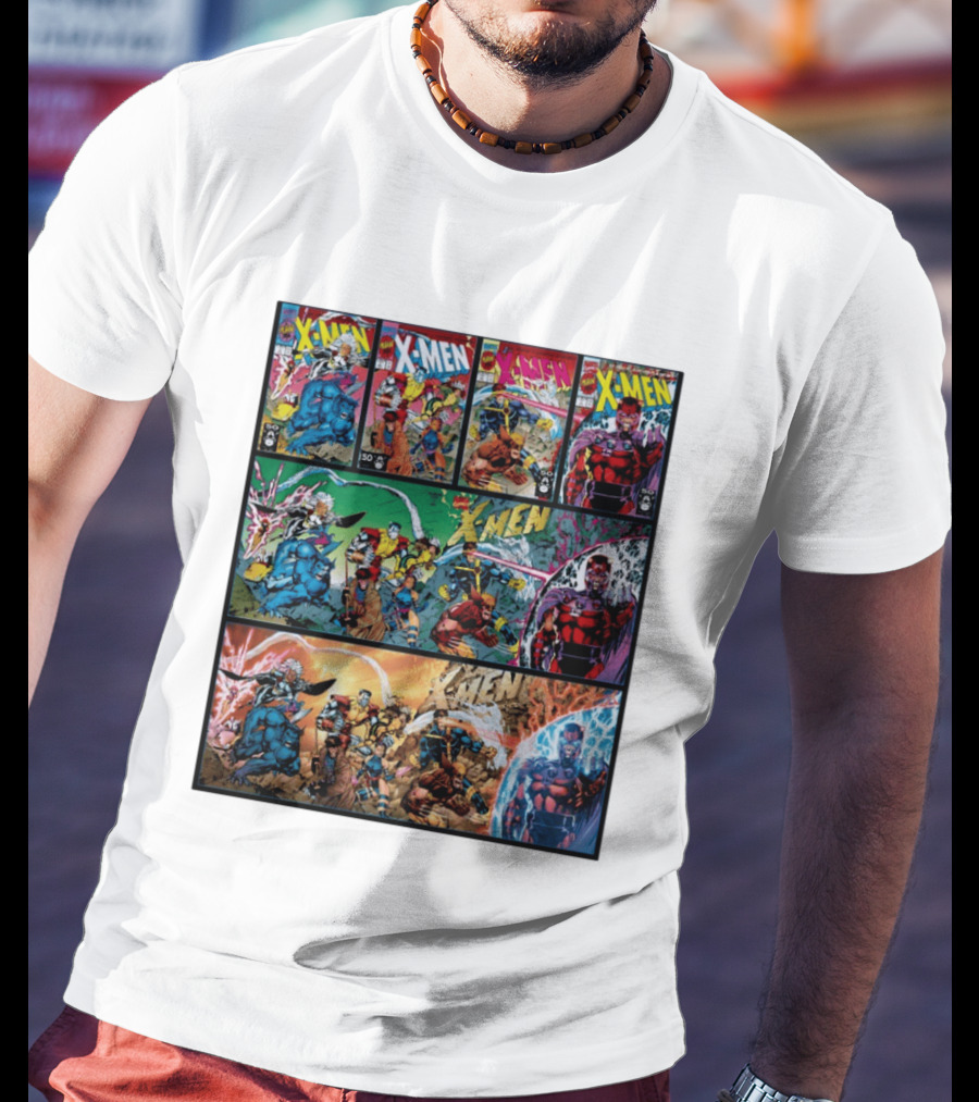X Men The Animated Series Marvel Comics Classic Covers Wolverine Magneto Cyclops Storm T-Shirt