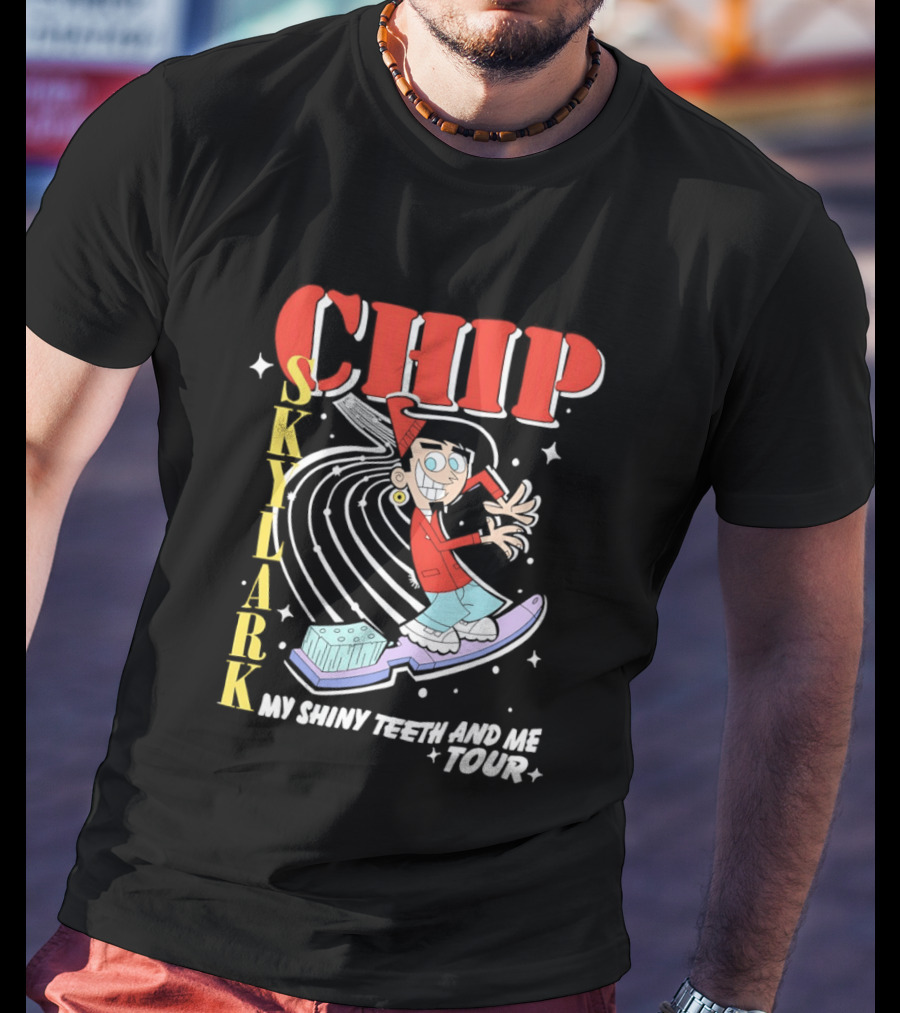 Chip Skylark My Shiny Teeth And Me Tour Musical Cartoon Character Retro Toothbrush Dance T-Shirt
