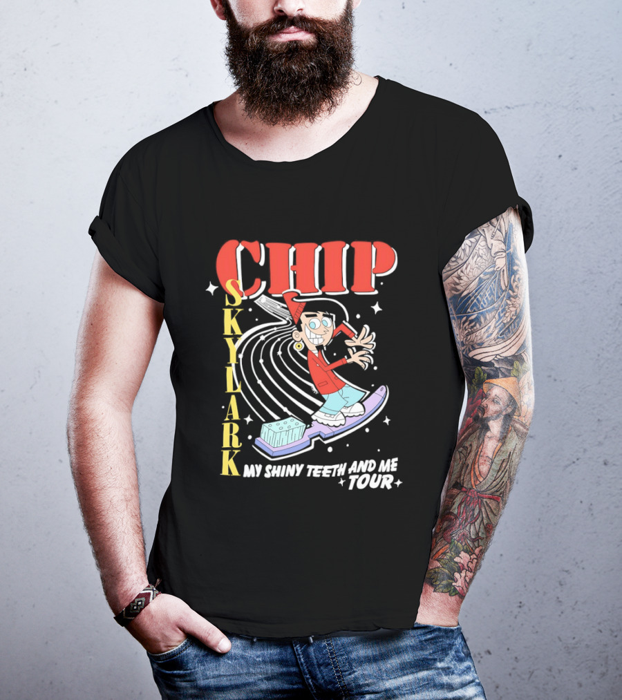 Chip Skylark My Shiny Teeth And Me Tour Musical Cartoon Character Retro Toothbrush Dance T-Shirt