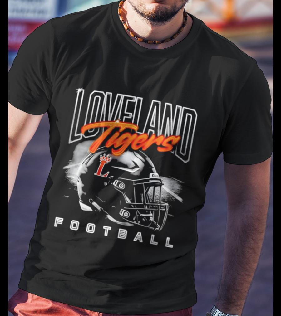 Loveland Tigers Football Helmet L T-Shirt