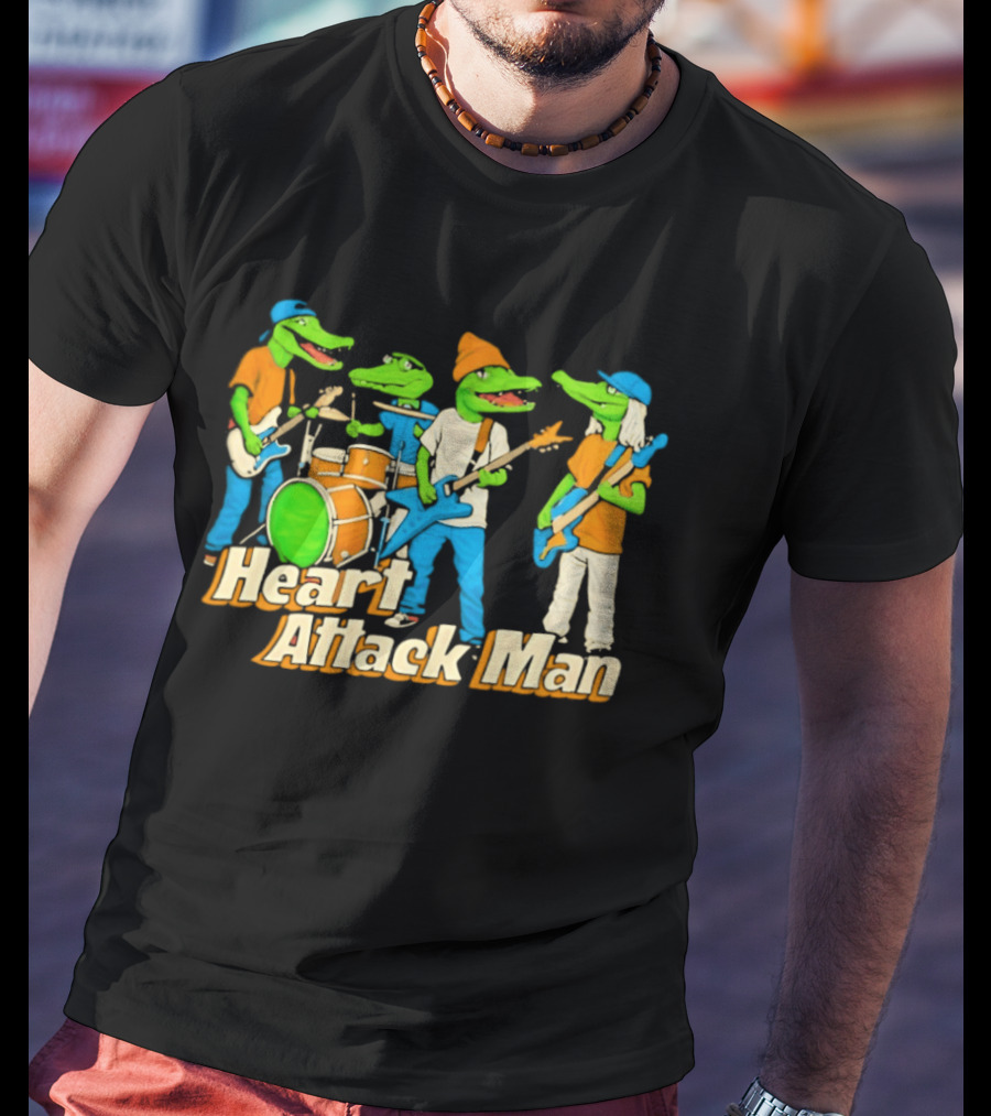 Heart Attack Man Gator Band Playing Music T-Shirt
