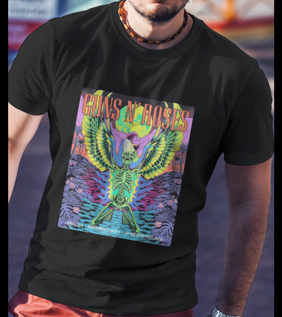 Guns N Roses São José Do Rio Preto Concert April 7 2026 Alberto Bertelli Lucatto Brasil T-Shirt
