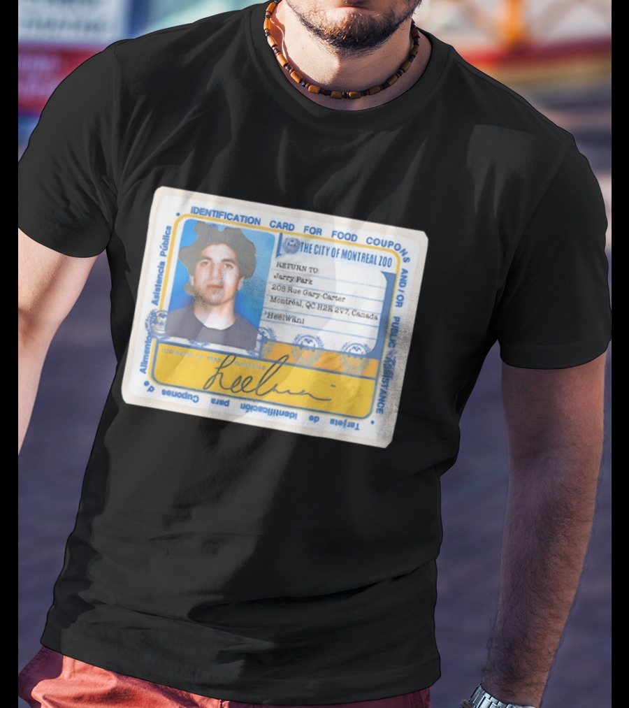 Jarry Park Identification Card The City Of Montreal Zoo Gary Carter Address T-Shirt