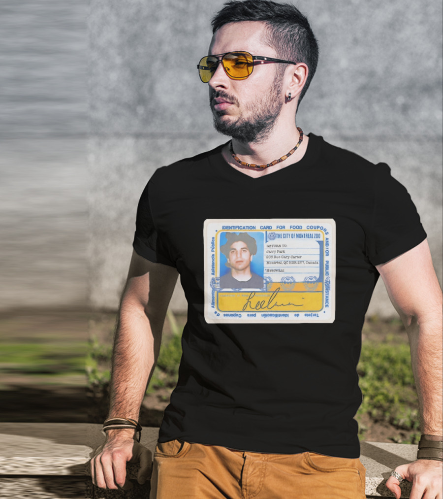 Jarry Park Identification Card The City Of Montreal Zoo Gary Carter Address T-Shirt