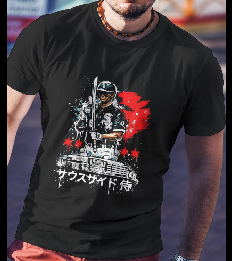 Southside Samurai Chicago White Sox Baseball Japanese Art Stadium Batting Samurai T-Shirt
