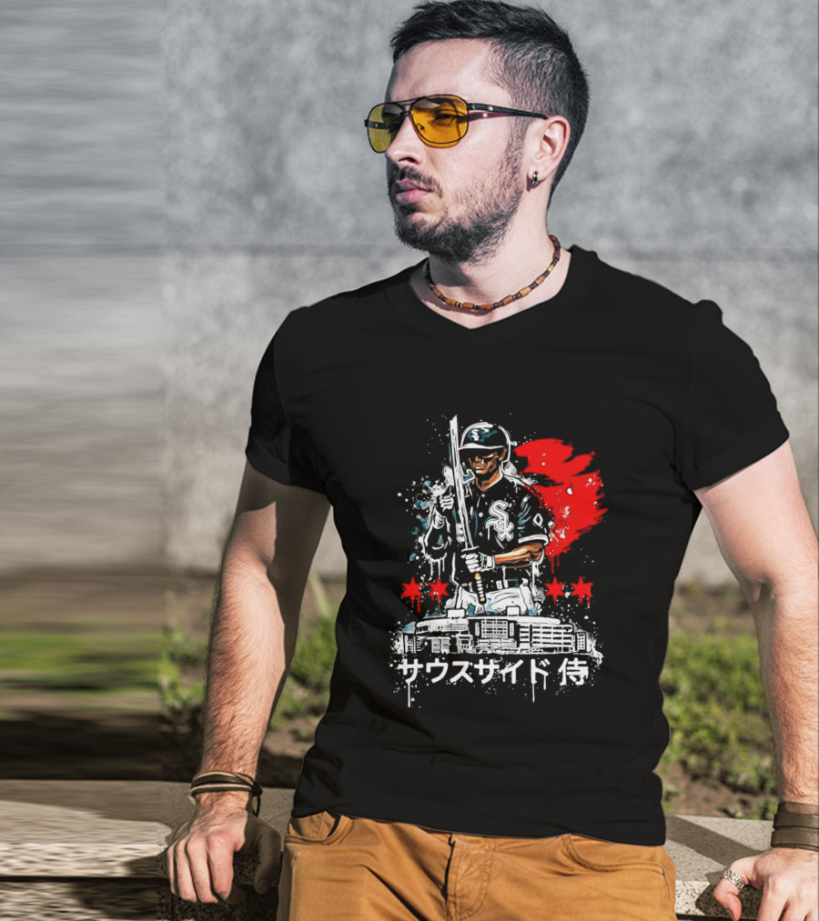 Southside Samurai Chicago White Sox Baseball Japanese Art Stadium Batting Samurai T-Shirt