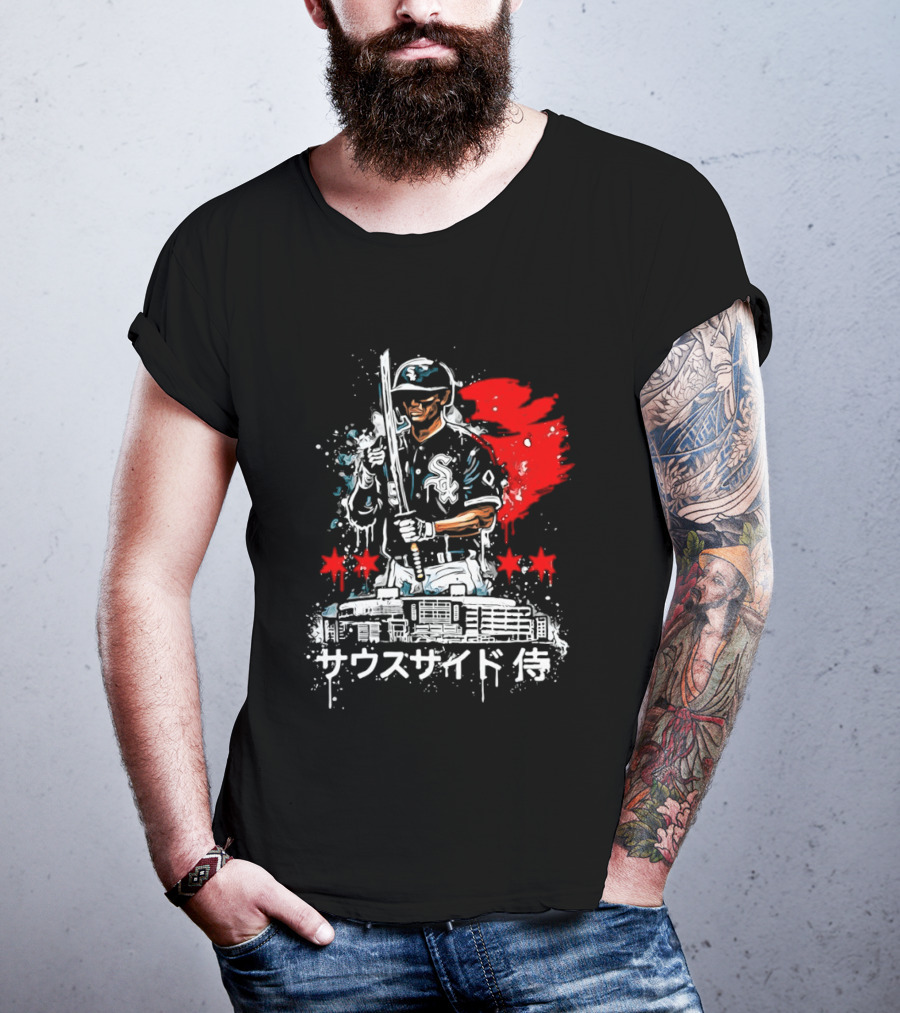 Southside Samurai Chicago White Sox Baseball Japanese Art Stadium Batting Samurai T-Shirt