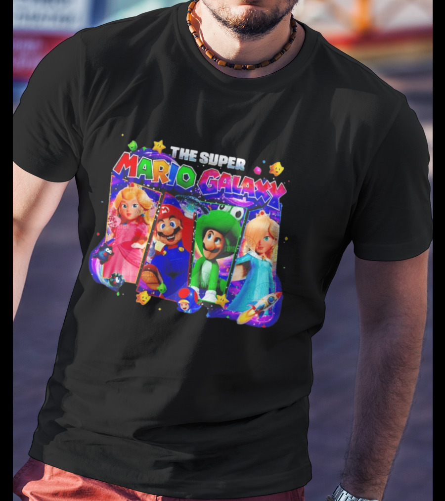 The Super Mario Galaxy Movie Characters Gamer Space Adventure T-Shirt