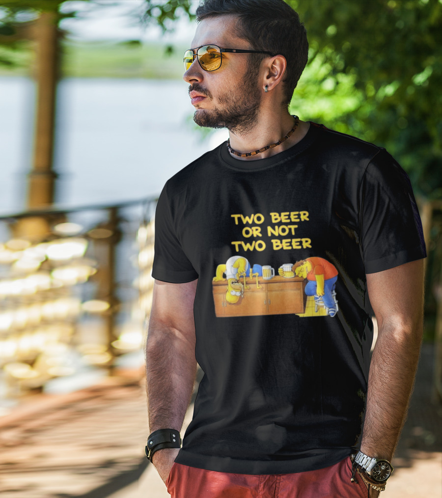 Two Beer Or Not Two Beer Simpsons Characters Drinking Scene T-Shirt