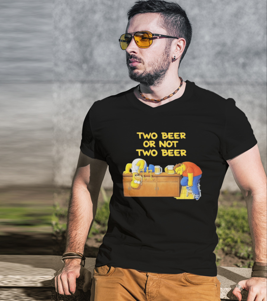 Two Beer Or Not Two Beer Simpsons Characters Drinking Scene T-Shirt