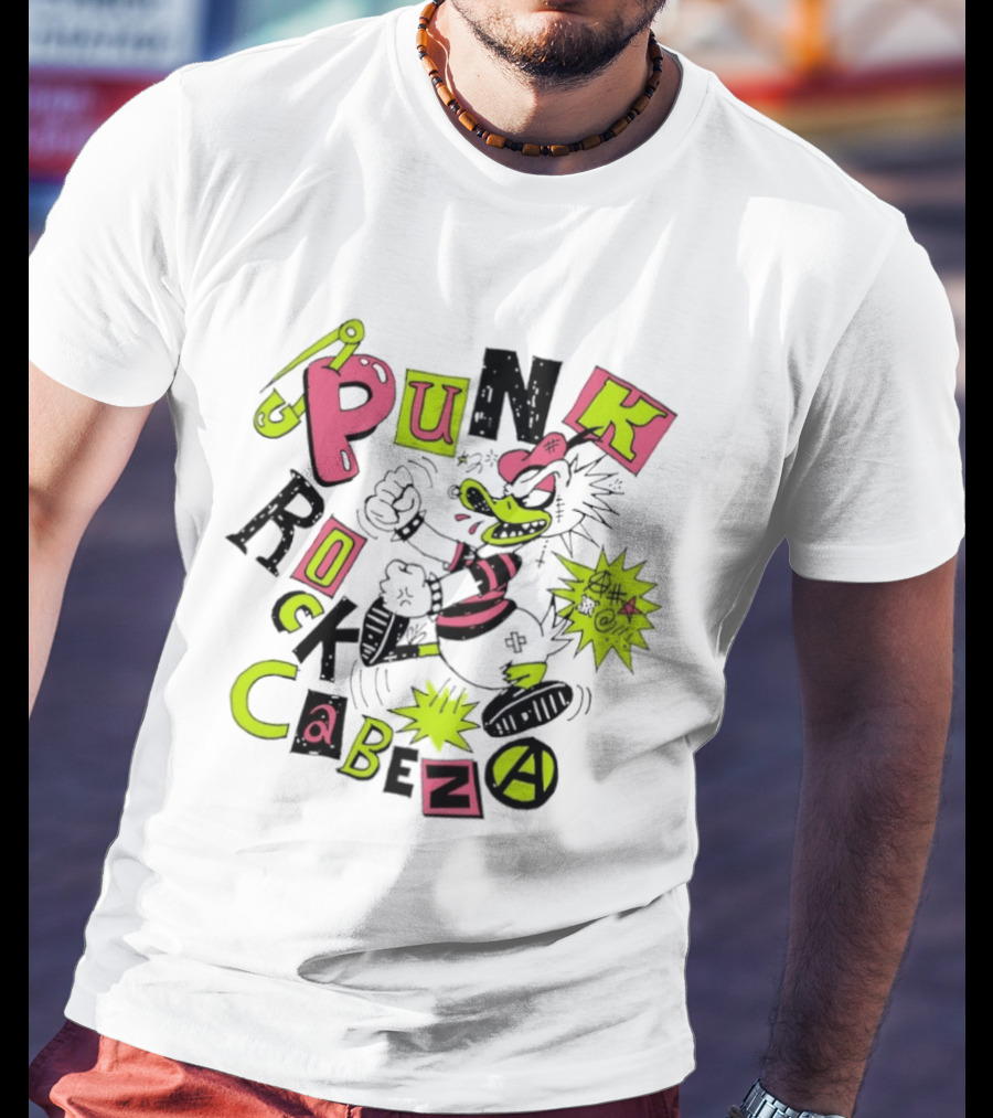 Generación Punk Rock Cabeza Spiked Duck Cartoon Explosion T-Shirt
