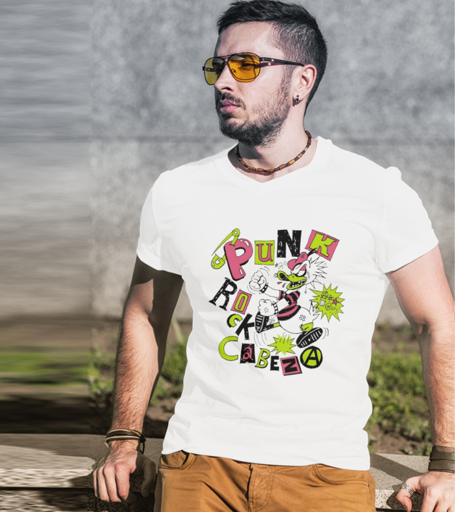 Generación Punk Rock Cabeza Spiked Duck Cartoon Explosion T-Shirt