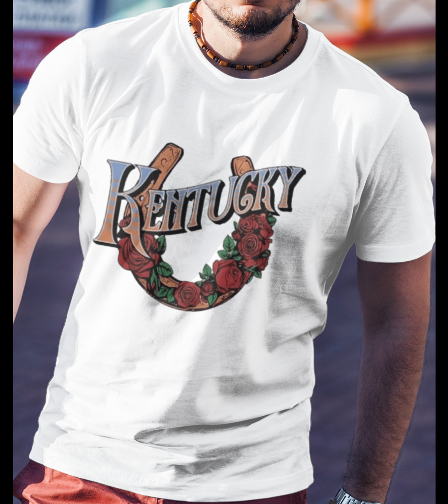Kentucky Race For The Roses Horseshoe Rose Wreath T-Shirt