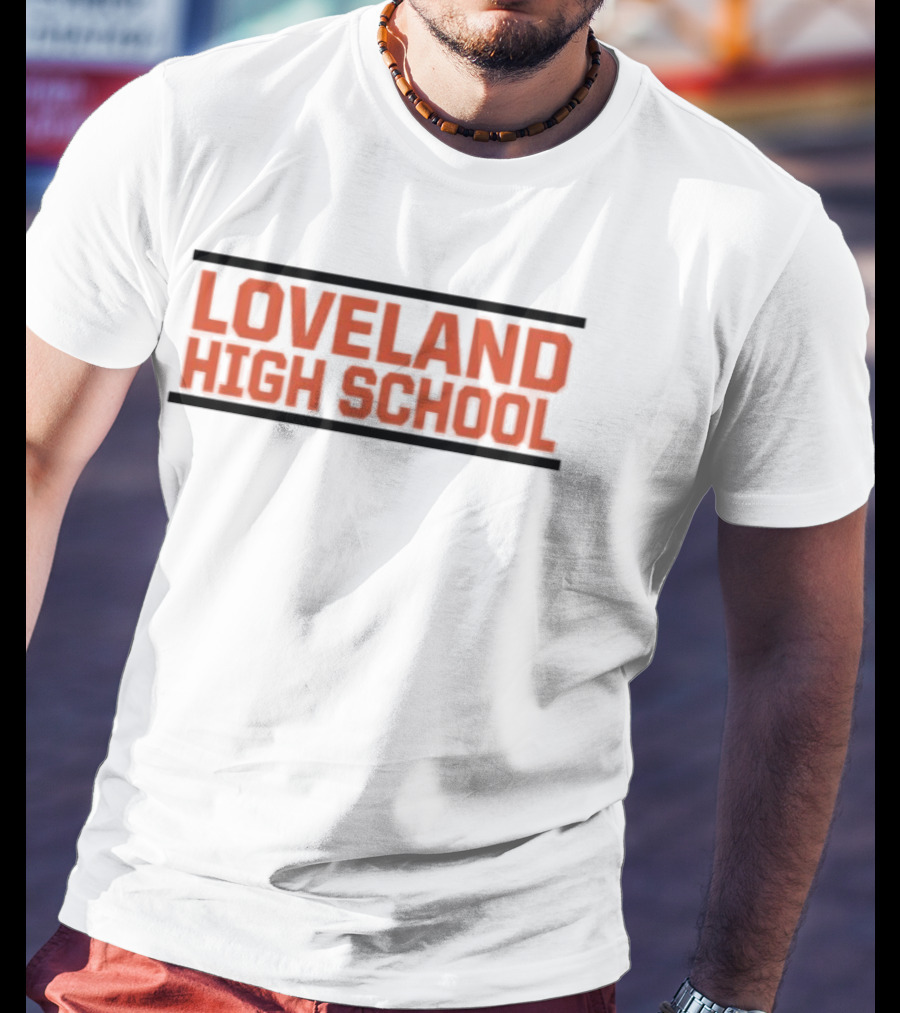 Loveland High School Red Lettering Bold Block T-Shirt