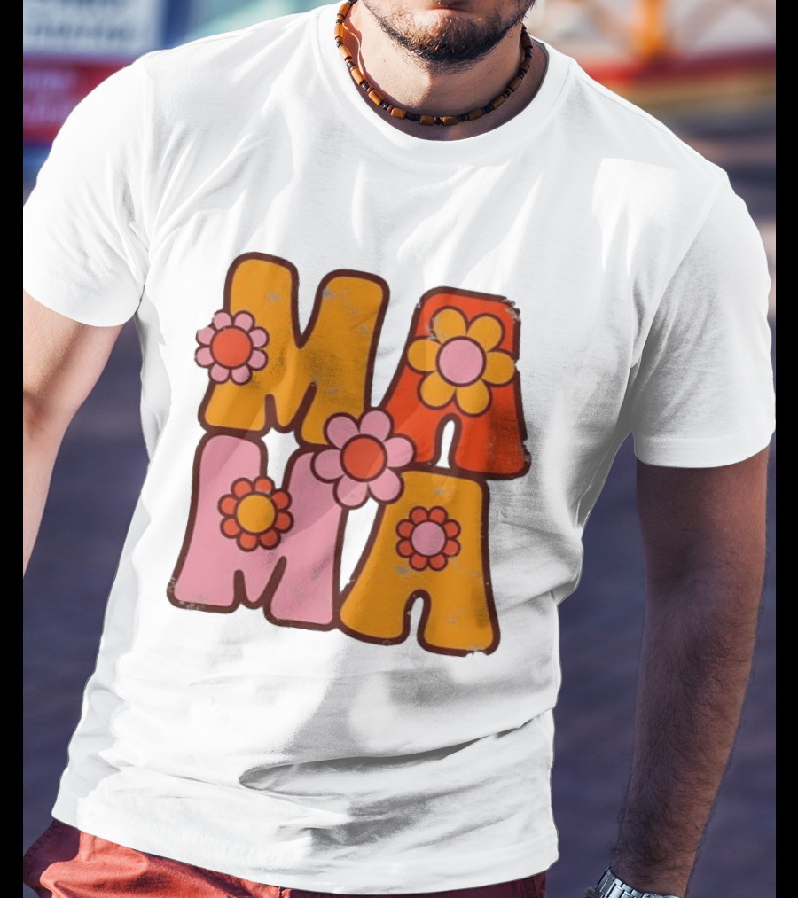 Mama Flower Power Retro Mother's Day Vintage Florals T-Shirt
