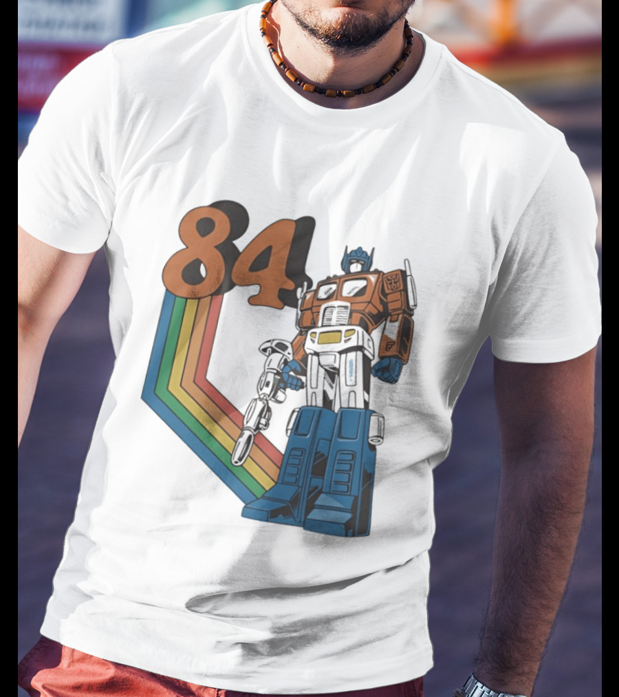 Optimus Prime 84 Retro Transformers Rainbow T-Shirt