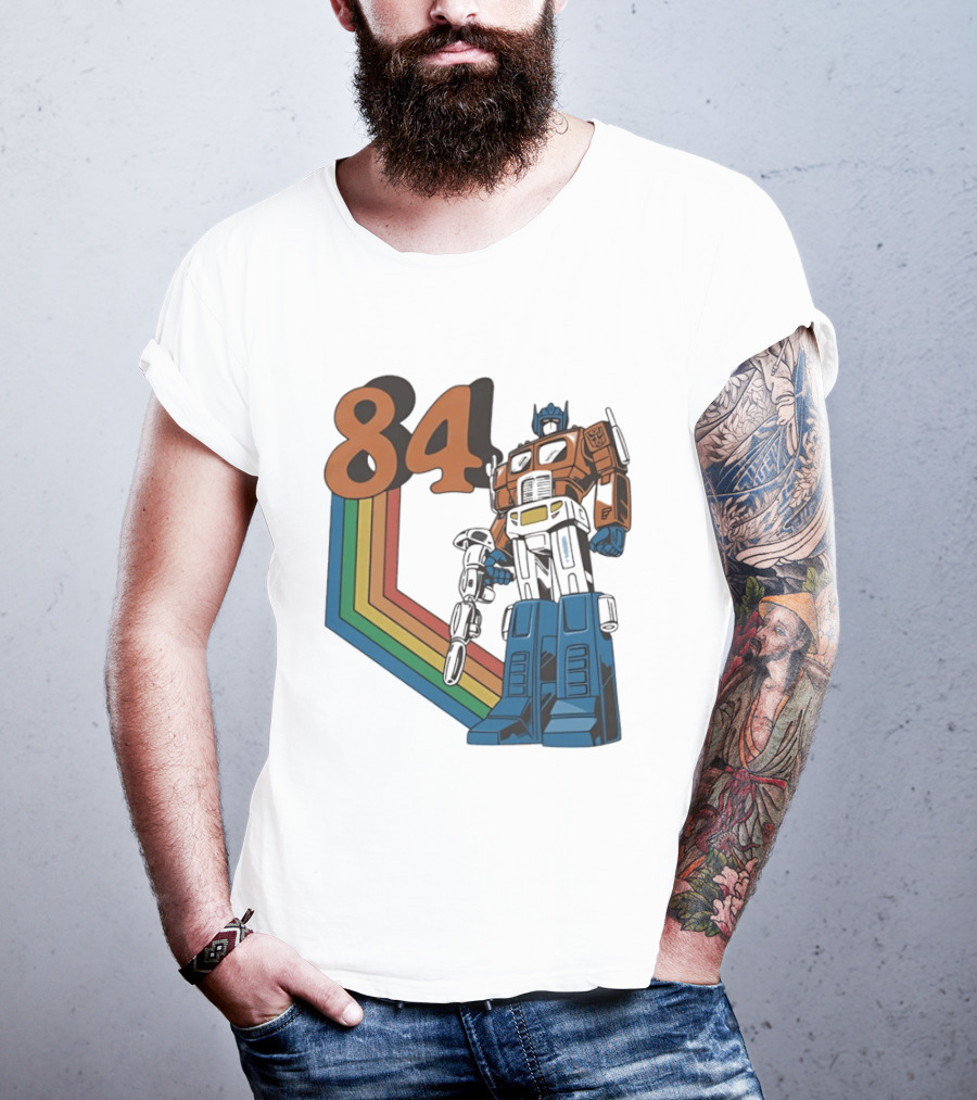 Optimus Prime 84 Retro Transformers Rainbow T-Shirt
