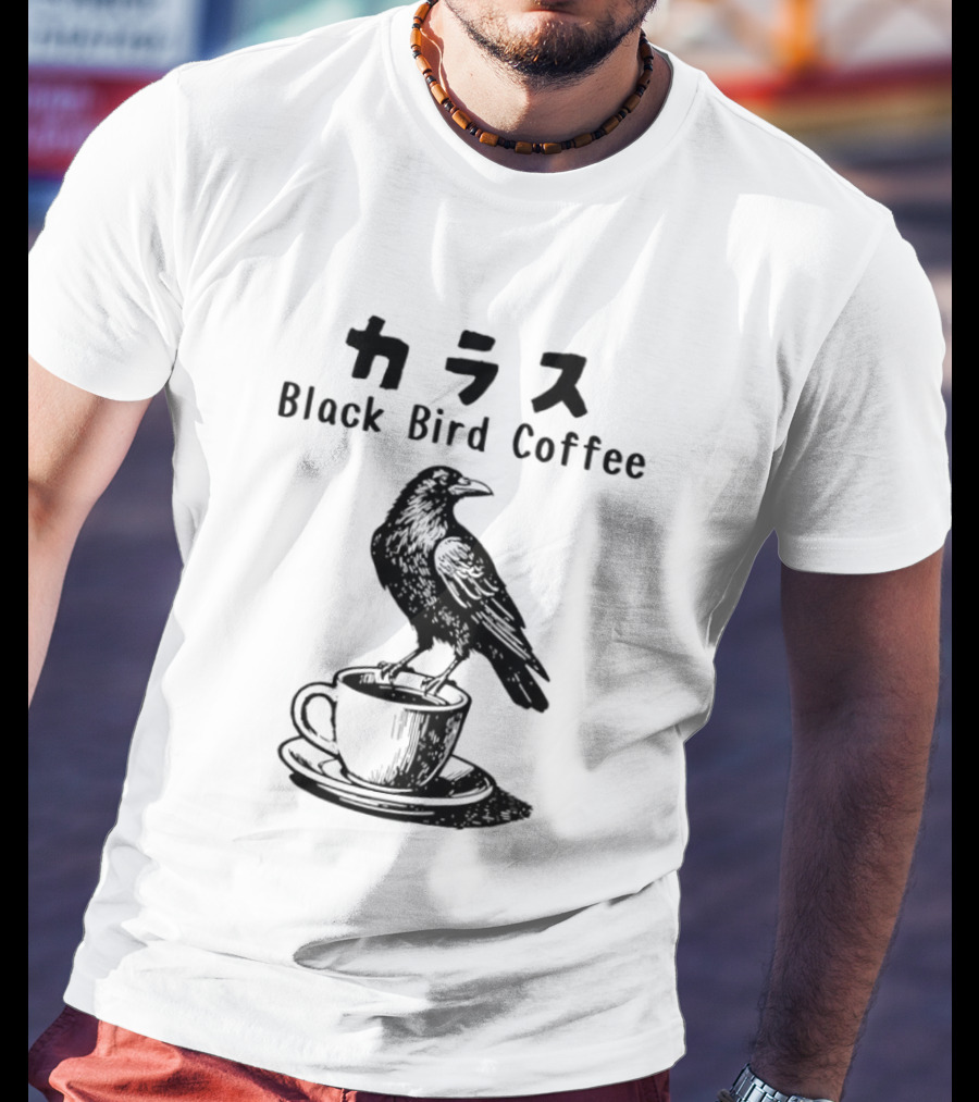 Black Bird Coffee Raven Blackbird Coffee Break Meme T-Shirt