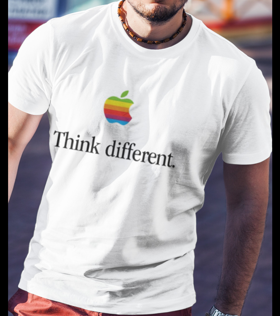 Think Different Apple Rainbow Logo Retro Tech T-Shirt
