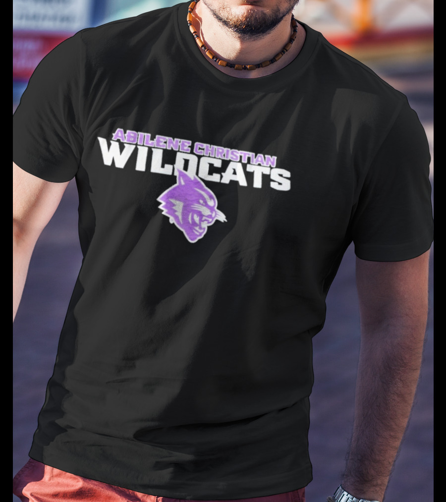 Abilene Christian Wildcats Purple Wildcat Head T-Shirt