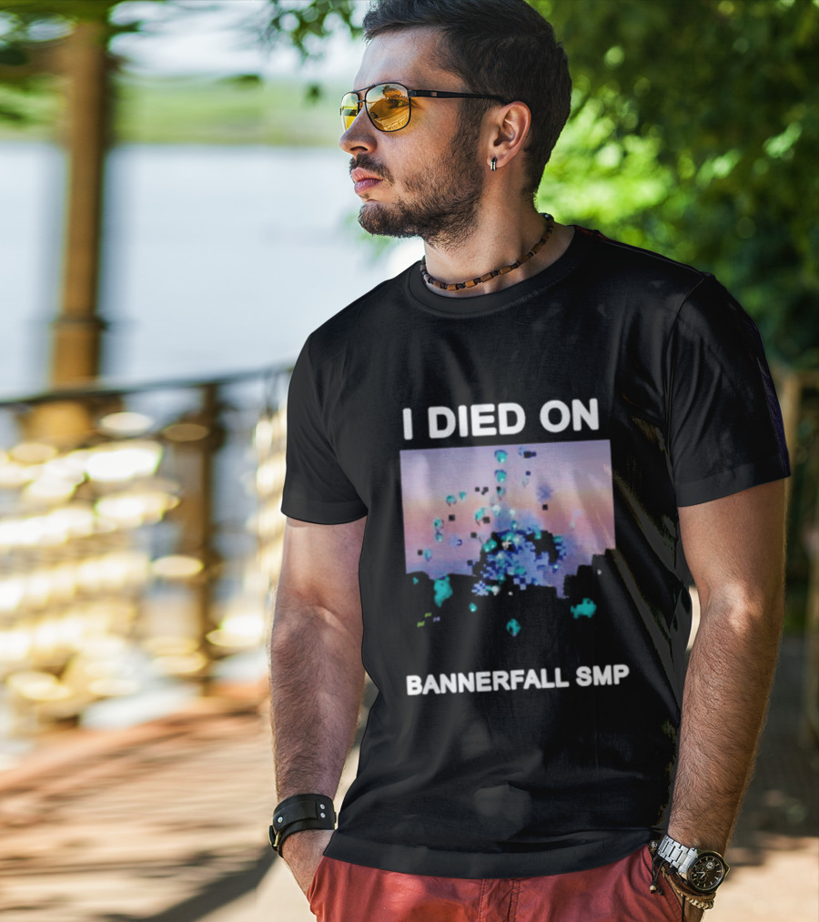 I Died On Bannerfall SMP Colorful Abstract Pixel Explosion T-Shirt